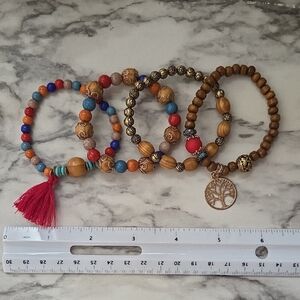 Bohemian Multicolor Beaded Bracelet Set
